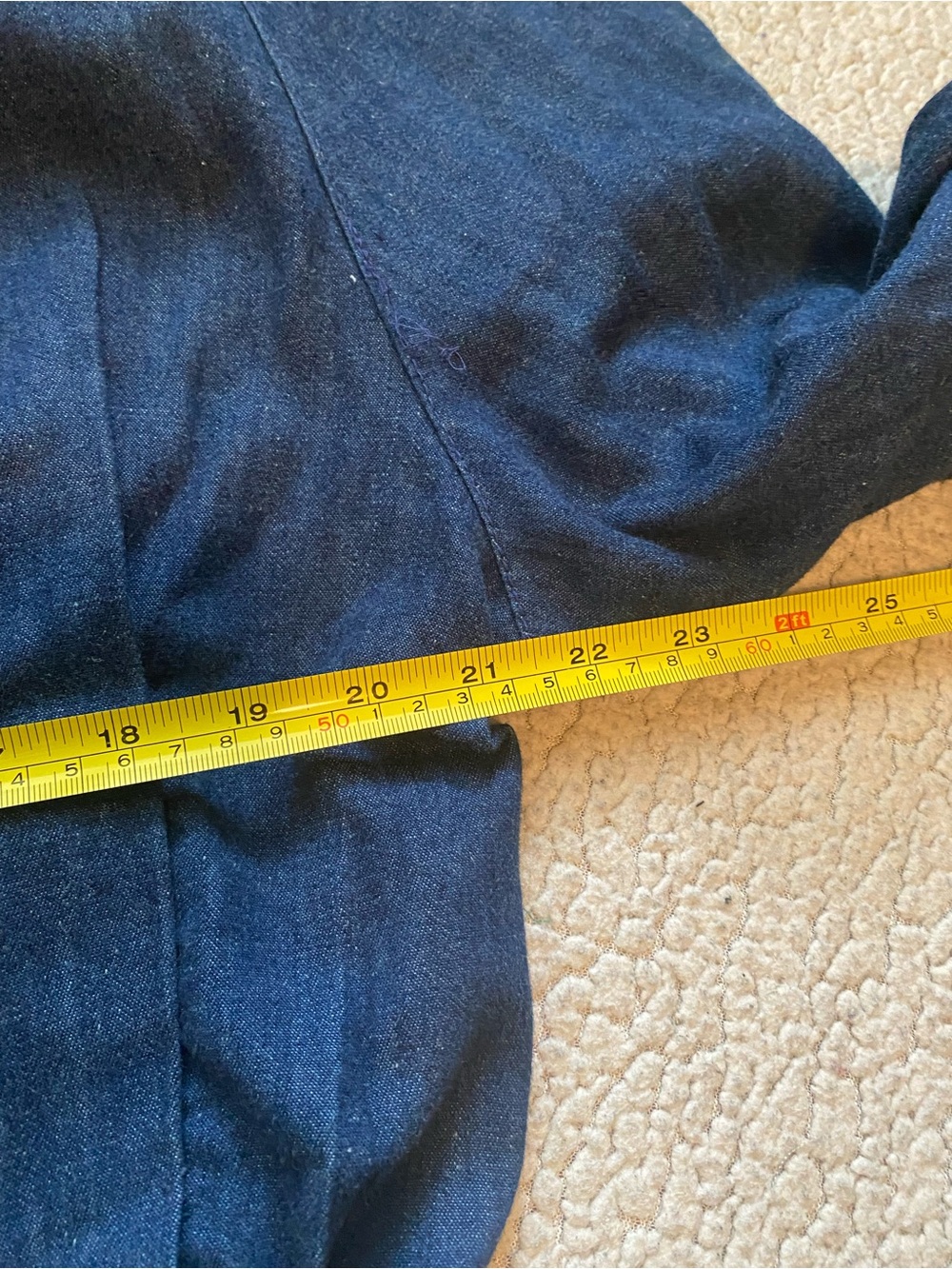 Women's Dark Blue Denim Shawl-Collar Jacket - Picture 8 of 8